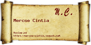 Mercse Cintia névjegykártya